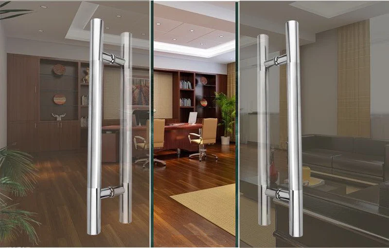 Aço Inoxidável Puxar Empurrar Maçaneta Da Porta,