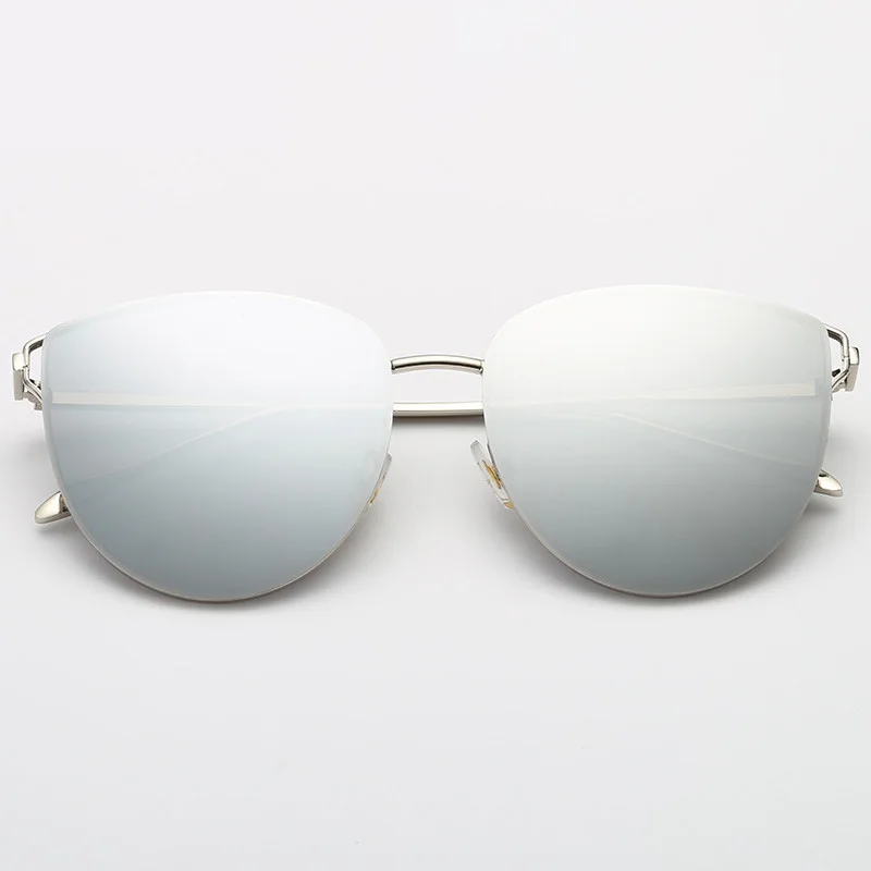 Рама из сплава UV400 очки Классические модные пилот авиация солнцезащитные очки без оправы океан объектива Элитный бренд дизайн кошка Для женщин солнцезащитные очки