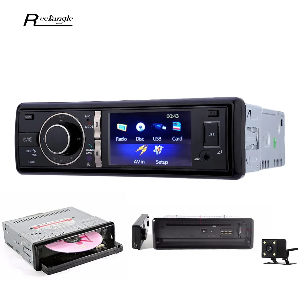ФОТО Panel Remove Car Dvd Player  Bluetooth Fm USB Charger 1Din Auto Car Mp3 Mp4 CD Player Audio Stereo Hands Free with Camera 