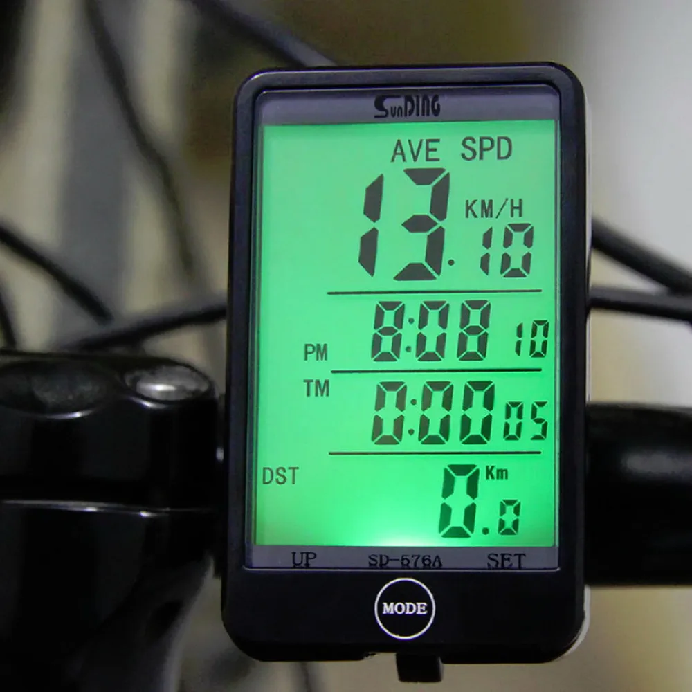 

Water-resistant Multifunction Wired Computer Odometer Speedometer Touch Button LCD Backlight Backlit