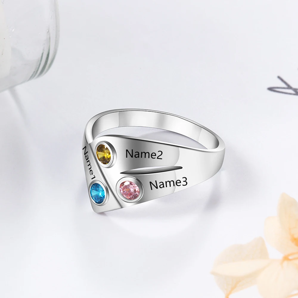 Ring with child's name and birthstone deals