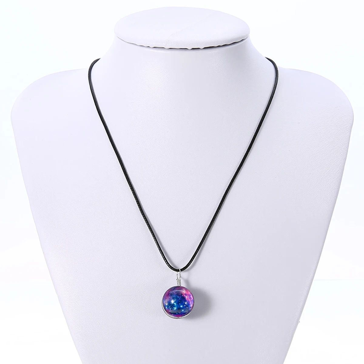 10Style Unisex Dreamy Glass Ball Necklace Shellhard Nebula Space Star Universe Galaxy Pattern Pendant Necklace Femme Jewelry