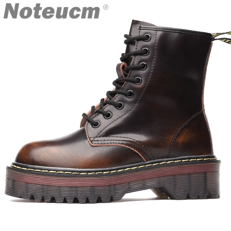 

2019 fashion winter platforms leather martins female motorcycle chunky martens Ankle shoe snow fur boots dr for women doc scarpe