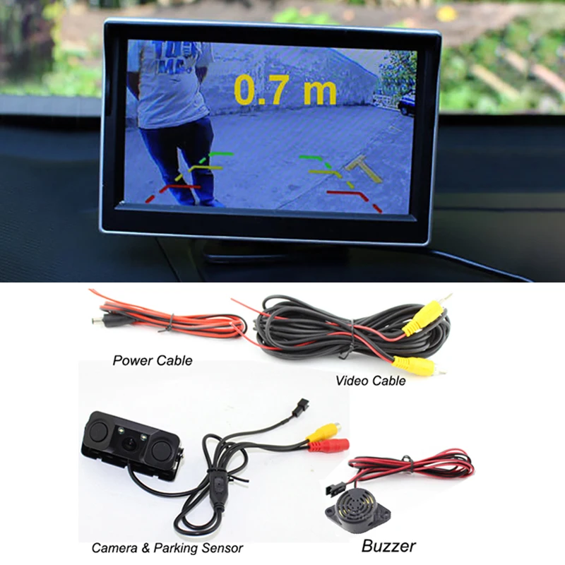 

3 In 1 Car Parking Camera Distance Display IP67 Waterproof Car Parking System with 2 Sensors Car Radar Sensor