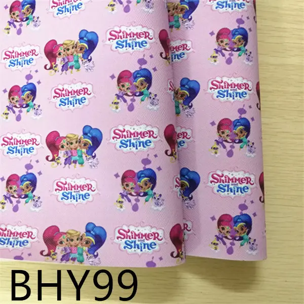 

Free shipping 1pcs/7.6*12inch cartoon print leather viny fabric BHY99