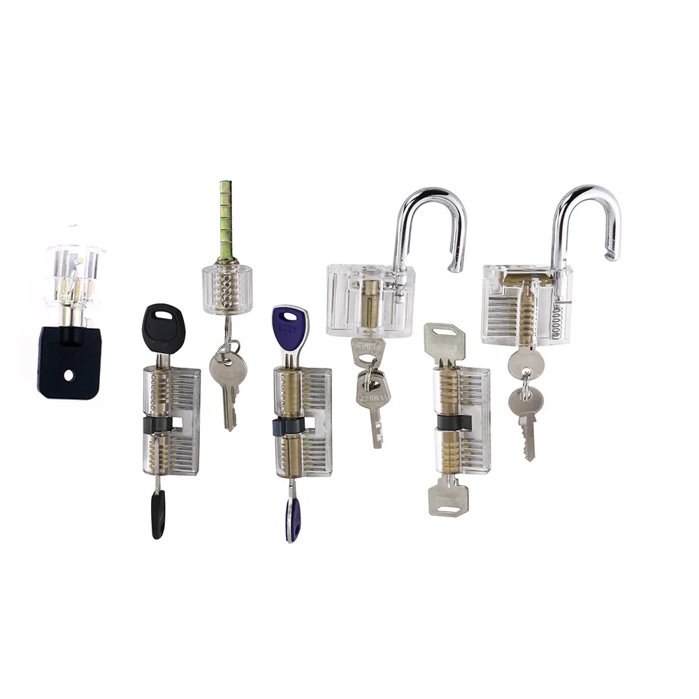 

Бесплатная доставка, слесарный прозрачный замок, 5 шт./7 шт., тренировочная комбинация, замок с трубчатым замком, замок с лезвием AB
