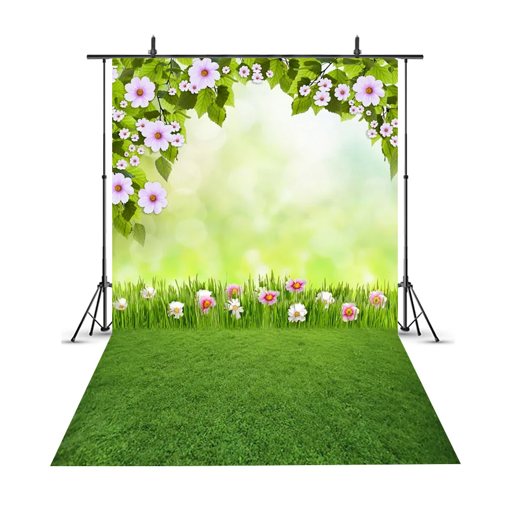  Spring Easter Background for Photography Green Grass Bokeh Photo Backdrop Studio Newborn Baby Portrait Booth | Электроника