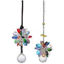 Большой Подсолнух Радужный производитель окна Ловец Солнца-отлично подходит для фэн шуй настоящий кристалл подарок украшение автомобиля