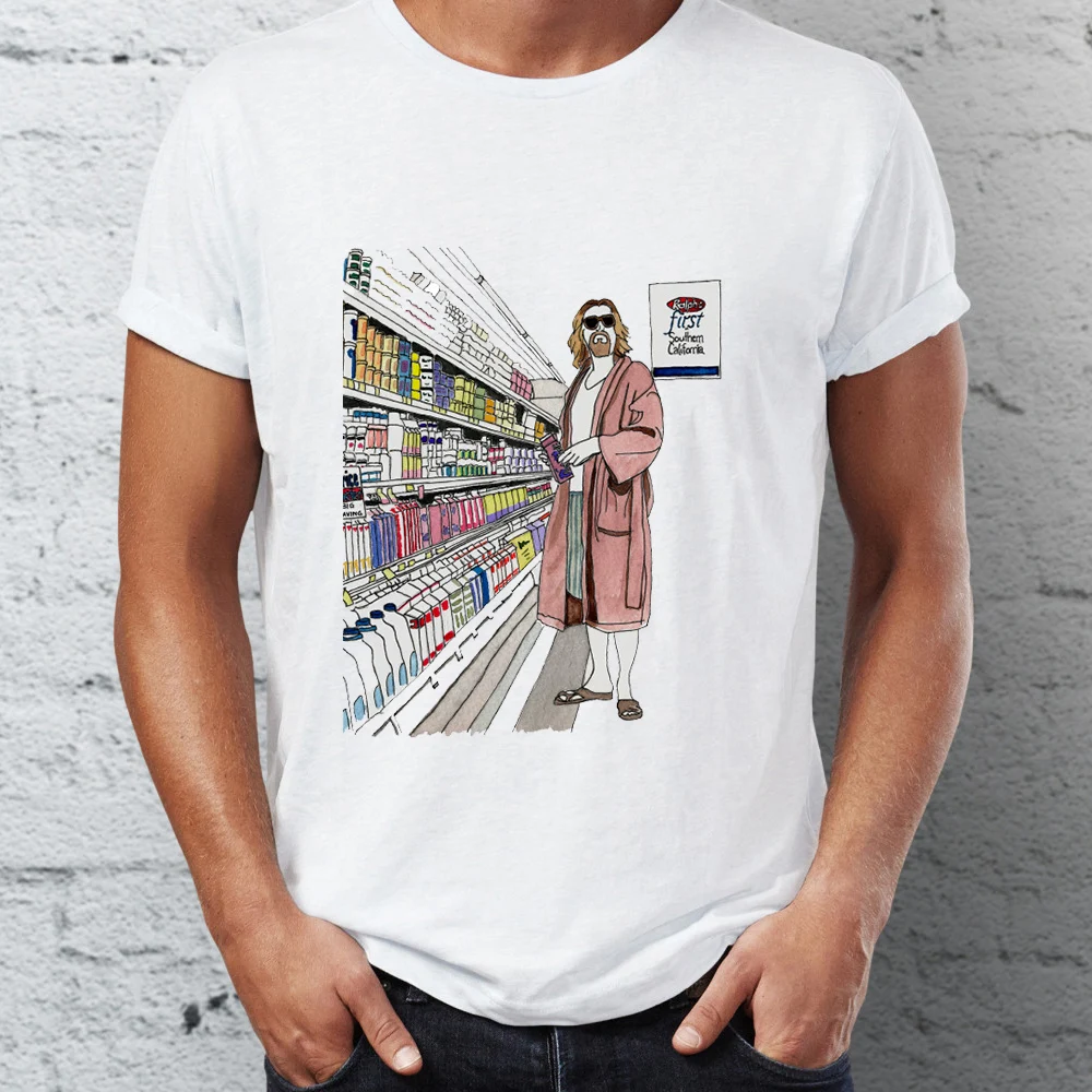 

Men's T Shirt with The Dude from the Big Lebowski Funny Movie Badass Tee