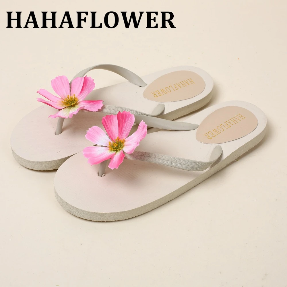 big flower flip flops