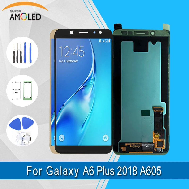 

For Samsung A6 plus 2018 A605 A605F lcd display Original Super Amoled A6 PLUS Replacement LCD 100% Tested