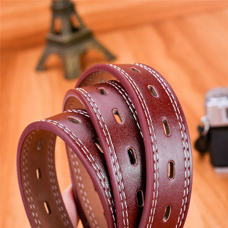 Women Lady Girls Skinny Belt Thin Leather Buckle Narrow Waistband Leather belt for women Fashion Accessory 40JA048