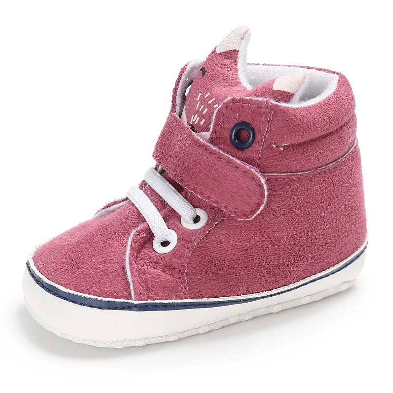 1 пара осенней обуви для малышей детские кроссовки для мальчиков и девочек с лисьим носком и кружевом, из хлопчатобумажной ткани, для первых шагов, с нескользящей мягкой подошвой, для малышей