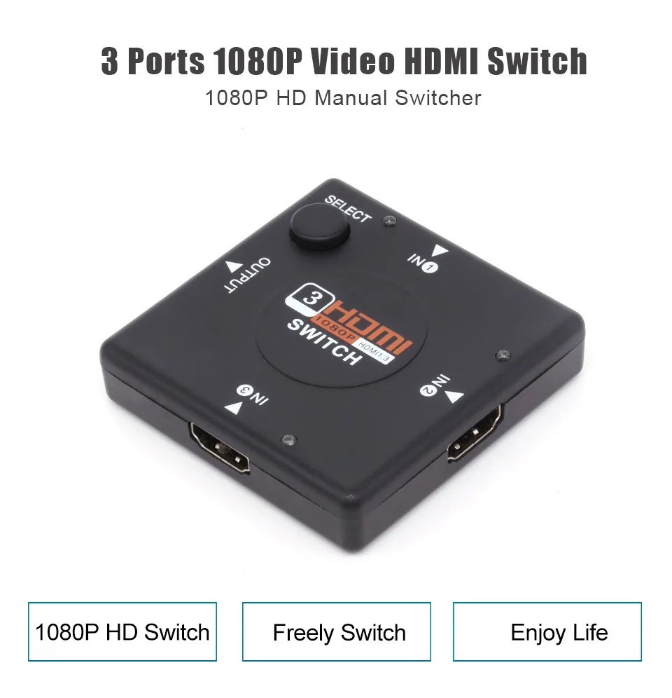 Mini V1.4 3 Port HDMI Switch Switcher HDMI Splitter HDTV 1080P 3 Input to 1 Output HDMI Port for PS3 PS4 for Xbox 360 PC DV DVD  (1)