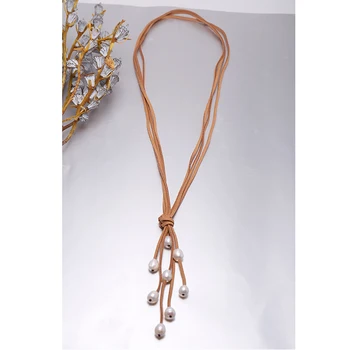 

DAIMI Casual Pearl Necklace Stylish Sweater Chain Cultured Pearl Jewelry Long Necklace Birthday Gift