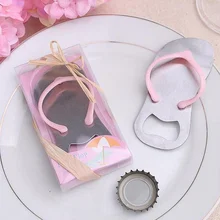 100 шт./лот Пляж Свадебные подарки розовый шлепанцы открывалка для бутылок оптом для свадебной вечеринки