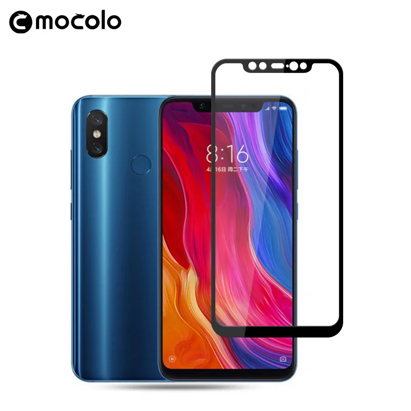 Защитное стекло Mocolo 9H для Xiaomi Mi 8 полное покрытие клей закаленное SE защита