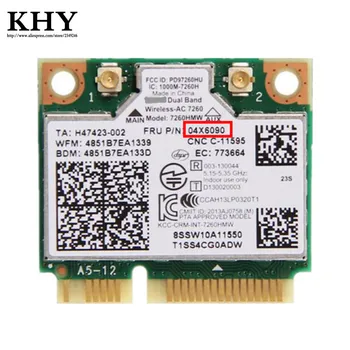 

original for Thinkpad wireless wifi card Intel Wireless-N 7260 7260HMW 867Mbps 802.11 ac Mini PCI-E dual band FRU:04X6090