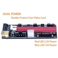 ל usb VER009S 2-Pack PCI-E 16x ל 1X Powered Riser מתאם אחרונות כרטיס עם 4pin, SATA ו- כרטיס גרפי 6pin ממשק - 60 ס"מ USB ​​3. (4)