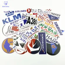 Стиль 52 шт. логотип авиалинии Высокое качество наклейка s авиация путешествие для чемодана ноутбука Наклейка Мода DIY водонепроницаемый стикер