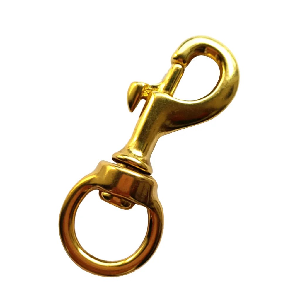 1 Pcs Heavy Duty Brass Single Ended Swivel Eye Snap Hook for Scuba Diving Clips Straps Bags Belting Key Chain Tents Pet Collar 