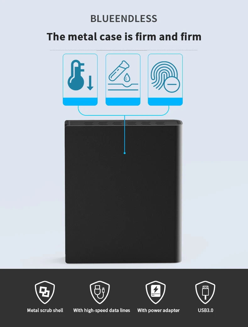 Blueendless внешний жесткий диск 1 ТБ/2 ТБ/3 ТБ/4 ТБ высокоскоростной sata usb 3,0 hdd box 3,5 с черным caddy хранения внешний жесткий диск