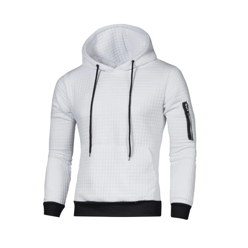 Толстовки с длинными рукавами на весну осень мужские однотонные Slim Fit толстовка