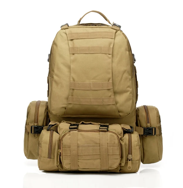 Travel kit 50L Molle Tactical Assault Outdoor Military Rucksacks Backpack Camping Bag Large 8 Color Hunting Gear 10-0003