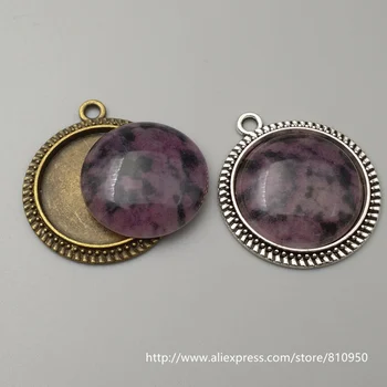 

10 pcs Alloy Cameo 20mm Antique Bronze/Antique Silver Round Cabochon Pendant Settings+Resin Cabochons DIY Jewelry Accessories