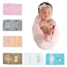3 упаковки, пеленальный мешочек для новорожденных, для фотосессии, растягивающееся, кружевное, цветочное, Пеленальное, для фотосъемки мальчиков и девочек