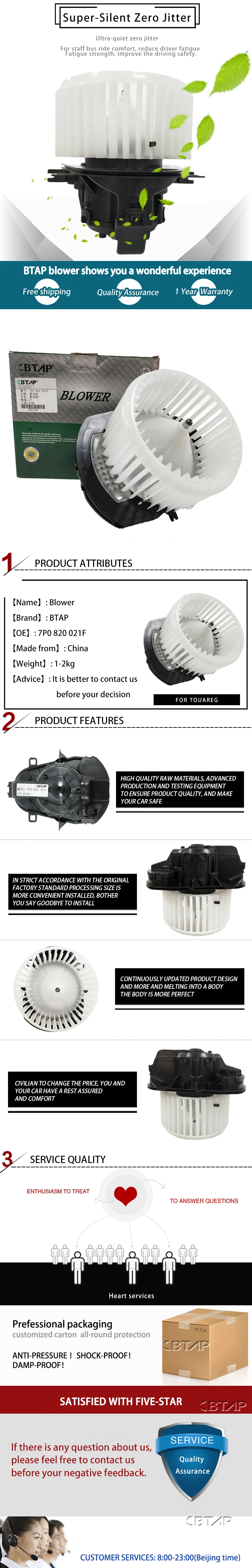 BTAP нагреватель воздуходувы Moter вентилятор для VWTouareg Porsche Cayenne 2011- 7P0820021F 95857234202 7P0820021 7P0820021B 7P0820021D