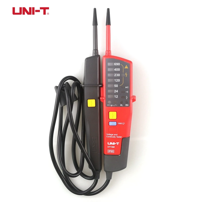 

UNI-T UT18B Auto Range Voltage Meter Continuity Teste Volt Detector Waterproof Test Pen RCD Testers LED Indication Worklight