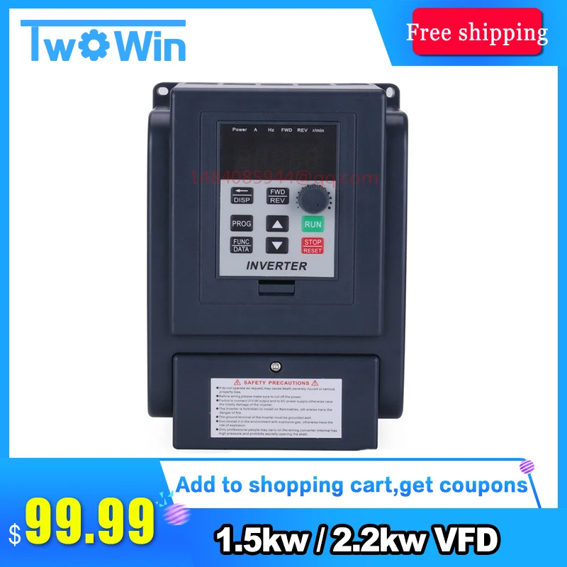 

NEW 2.2KW 220V Single Phase input and 380v 3Phase Output Frequency Converter Drive / Frequency Inverter / VFD New