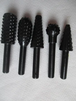 

5pcs hss Power Tools Woodworking rasp chisel shaped rotating embossed grinding head power tool engraving pattern cutter milling