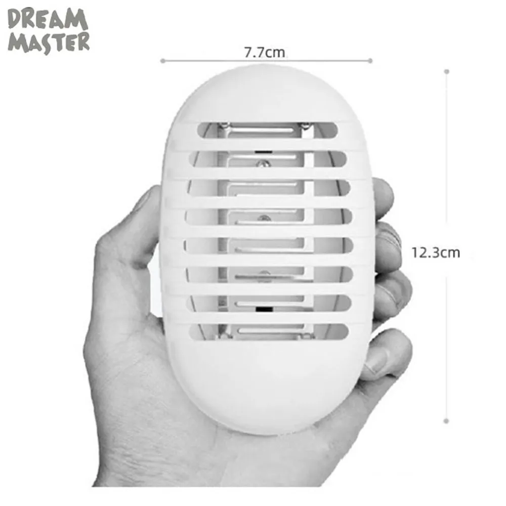 Бытовой УФ светодиодный светильник с электрическим ударом от комаров, черный, белый, США, ЕС, штекер в мини-лампе для насекомых 230 В 220 В, светодиодный отпугиватель - Цвет: Белый
