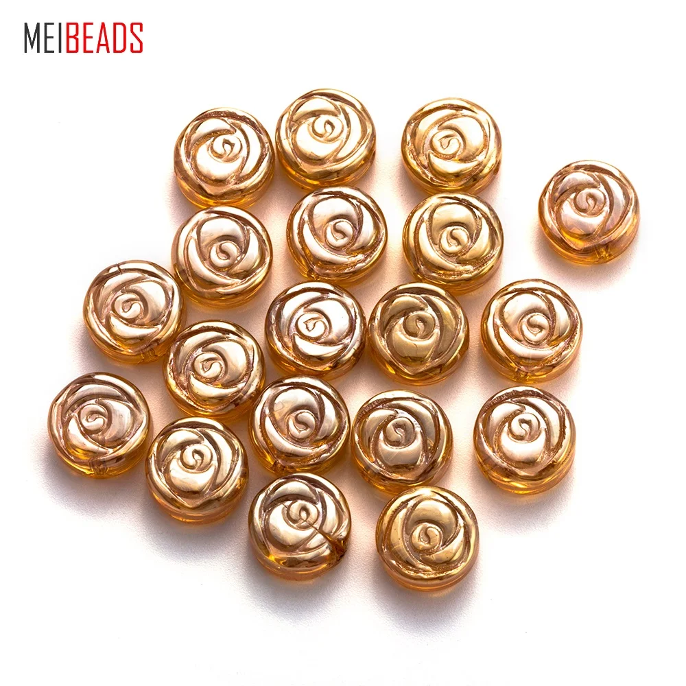 

MEIBEADS 20pcs/lot 10 mm Colorful Crystal Rose Shape Beads For Accessories Bracelet DIY Jewelry Making EY6071