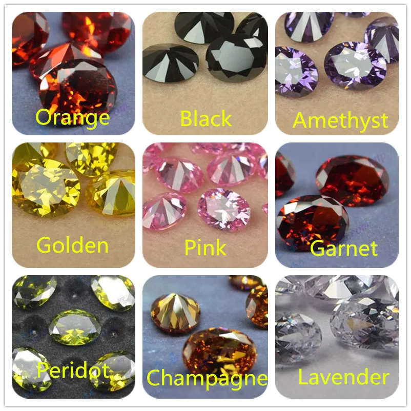 

MRHUANG Free shipping !8*10MM 100pcs/pack Grade AAA Color CZ Cubic Oval Zirconia Stone DIY Beads For Jewelry Finding Hot!