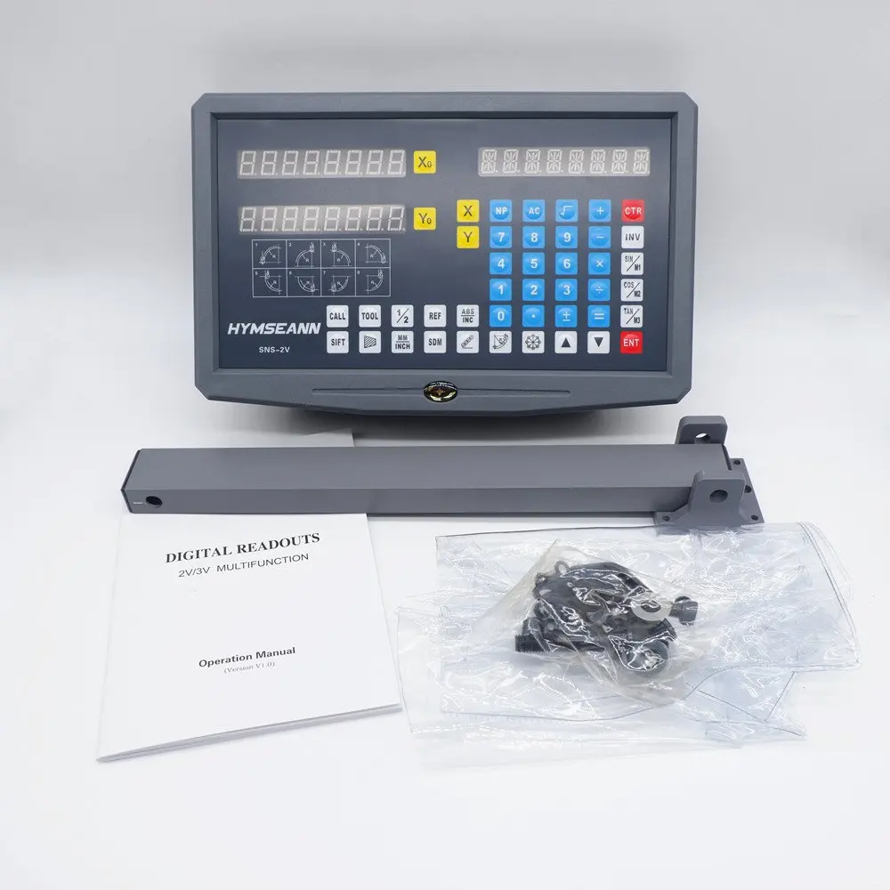 Goedkoop Nieuwe SNS 2V 2 Axis Dro Digitale Uitlezing AC110V 220 V Display En 2 Stuks 0 1000 Mm Lineaire schaal Encoder Voor Frezen Draaibank Machine