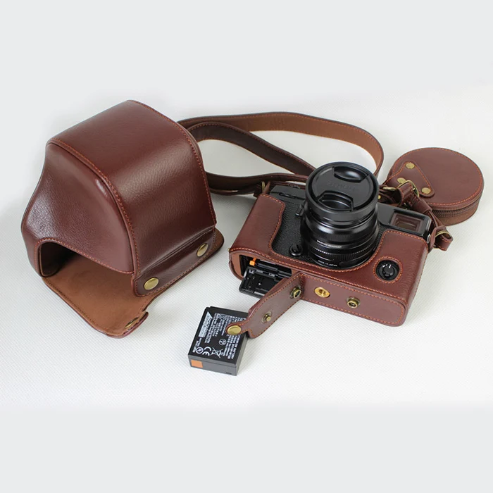 Чехол из натуральной кожи для камеры Fujifilm Fuji X-Pro2 Xpro II XPRO2 портативный чехол с отверстием батареи - Цвет: Coffee
