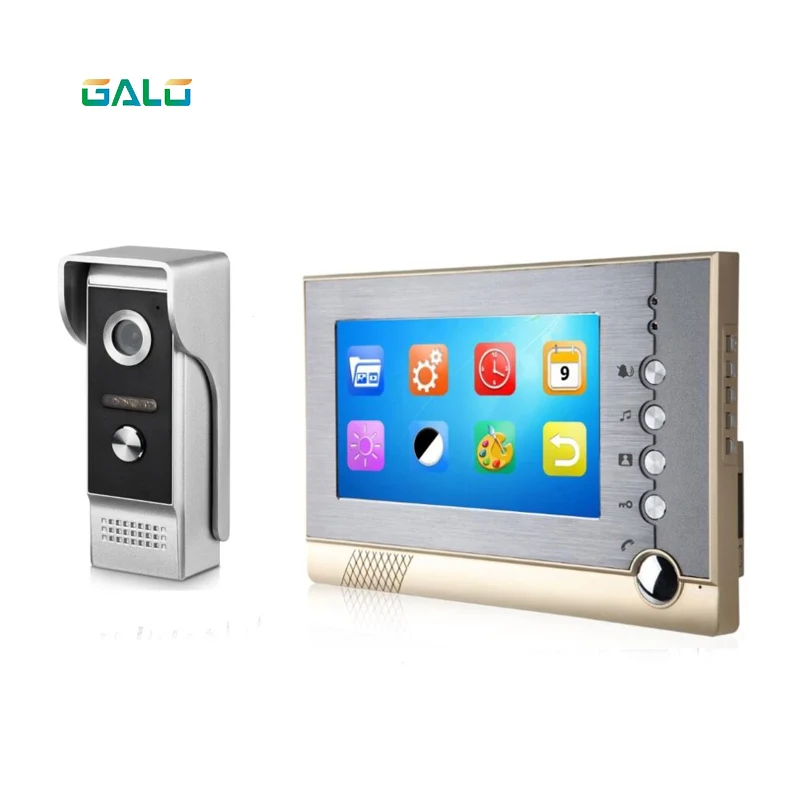 

TFT LCD screen 7 inch wired video doorbell take photo and video record video door phone for villa