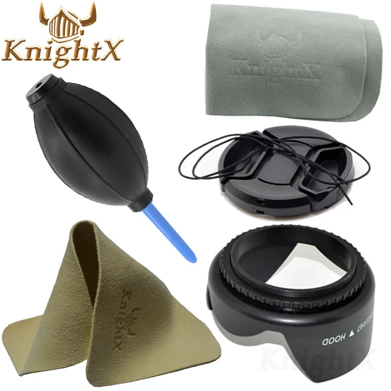 

KnightX 49 52 55 58 62 67 72 77 MM dish cloth pump lente computer wipes lens cap lens hood Blower For nikon canon d5200 d5300
