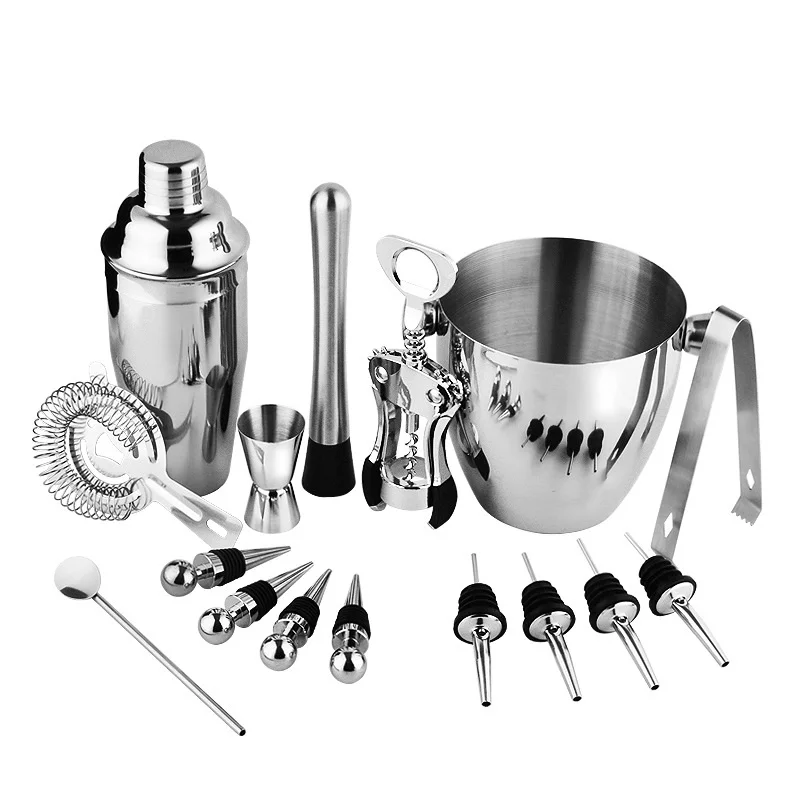 Bartender Set 8Pcs Wine Tools Bar Drink Cocktail Mixer Mixing Kit w/ Carry Case 