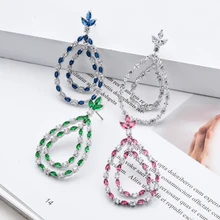 ЦИРКОНИЕВЫЕ серьги с различными цветами растений, модные ювелирные подарки для женщин/девочек на различных вечеринках ER-307