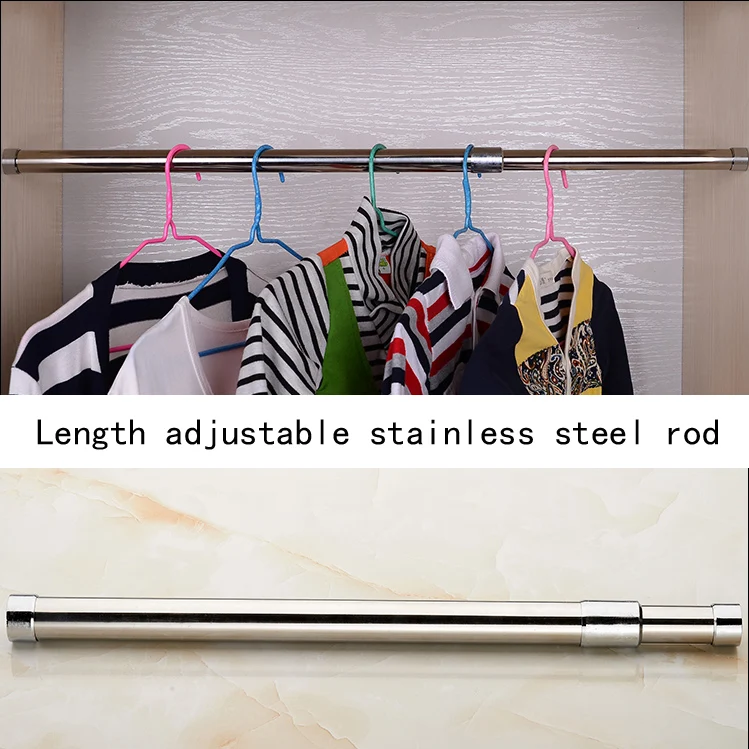 Stainless Steel Telescopic Wardrobe Hanging Pole Rod Minimum