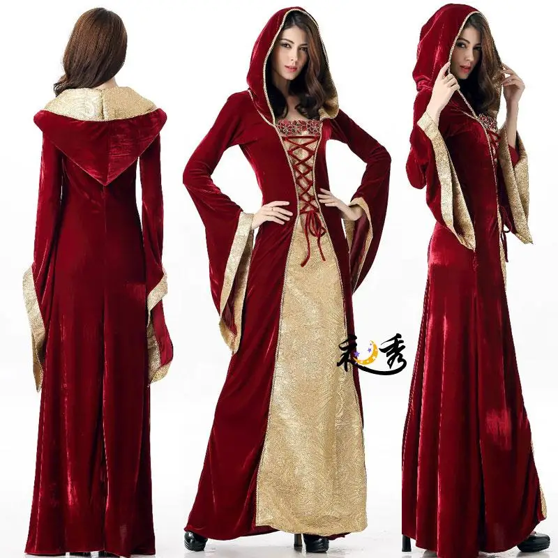

2017 Halloween Women Costume Medieval Court Princess Dress Party Costume For Halloween Women Carnival Free Shipping.