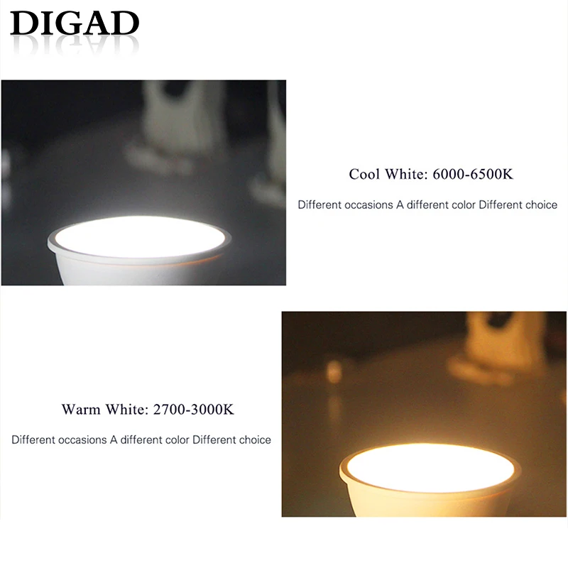 DIGAD E27 E14 MR16 GU5.3 GU10 Lampada LED Bombilla 6 W 220 V Bombillas LED de la lámpara del proyector de lámpara de la luz del punto bombilla led luces para el hogar