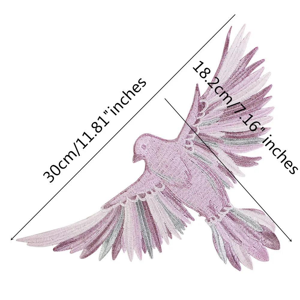Орел вышитый цветок крылья рот пришить патчи большое крыло птица значок бисера Кружева патч «Лебедь» для куртки жилет одежда сумки