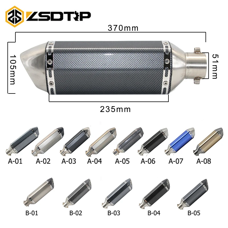 ZSDTRP Universal motocicleta dirt bike escape modificado Scooter akrapovic escape mufle Fit para la mayoría de motocicleta ATV