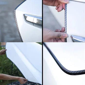 

Car Door Seal Strip Protection Guard U-Shape Mouldings Carbon Fiber Wrap Part