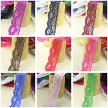 

5 yards Width 2CM 24 corlor Elastic Lace Fabric diy clothes fabric accessories sewing wedding supplies 1-17#